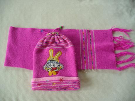 Teplá čepice a šála 4-5 let vel. 104/110, 104