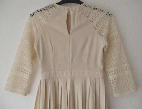 Dámské midi šaty béžové krajkové plisované s 36, s