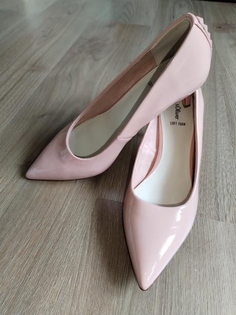 Nové lodičky s.oliver 41 růžové lesklé, s.oliver,41