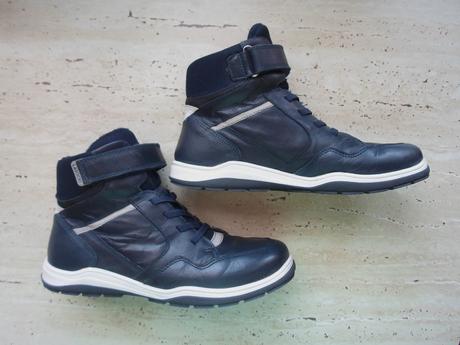 Modré boty polobotky kožené, lasocki,37