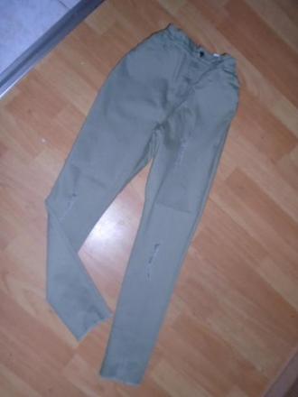 Džíny skinny kalhoty vel 158 trhané, denim,152 / 158