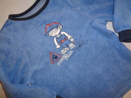 Krásná sametová mikina s bořkem stavitelem 110/116, tcm,110