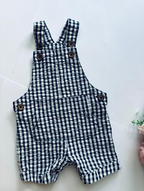 Laclové kraťasy modro bílé - v.3 měs, f&f,62