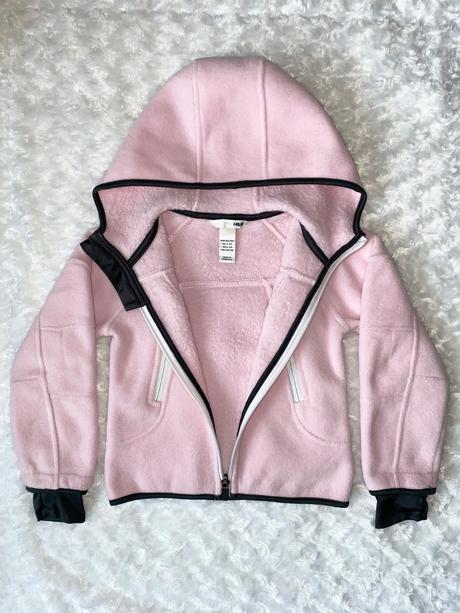 Růžová fleecová mikina h&m, h&m,104