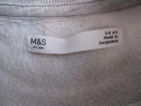 Světle šedá bavlněná mikina s modrými hvězdami, marks & spencer,116