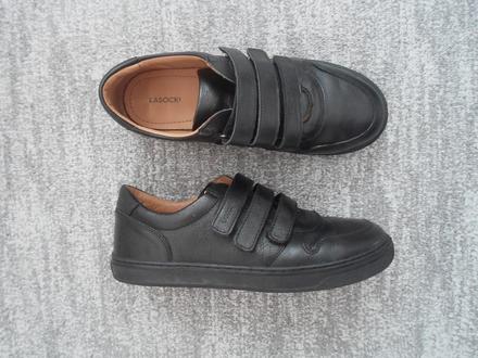 Černé boty polobotky kožené, lasocki,38