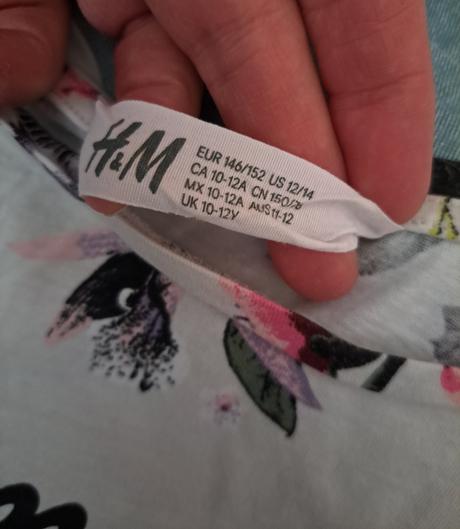 Tričko květiny, h&m,146