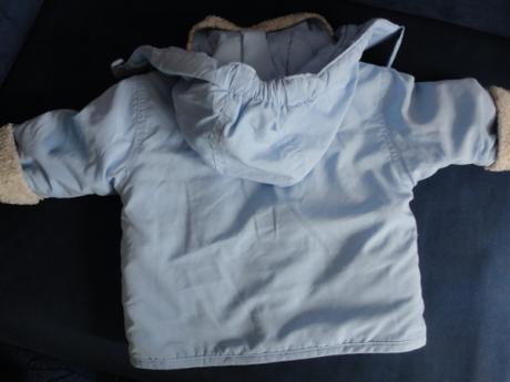 Slabší zimní či přechodová bunda s kapucí, vel. 74, 74