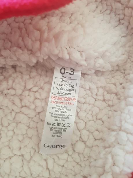 Dívčí fleesový kabátek značky george, vel. 0-3měsí, george,56
