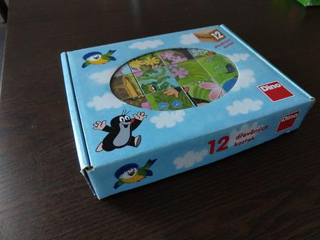 Dřevěné skládací kostky krtek dino, 