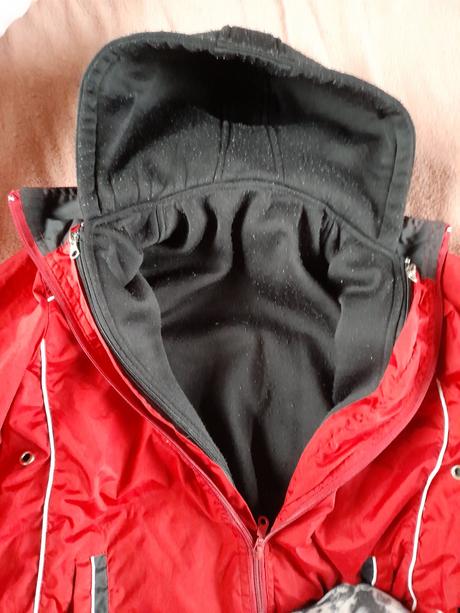 Šusťáková bunda s flísovou podšívkou odepínací,zip, 140