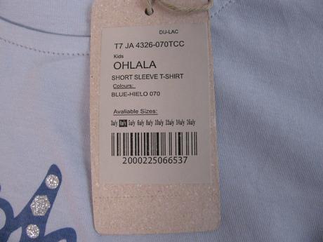 Modré crop top tričko s motýlkami, house,104