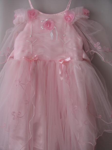 Společenské tylové růžové šaty, 98