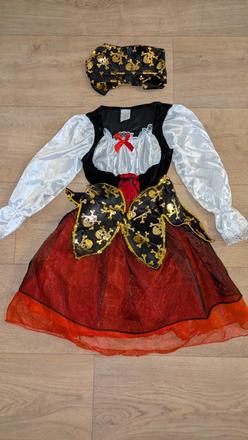 Ka320 karnevalový kostým pirátka vel. 7 - 10 let,