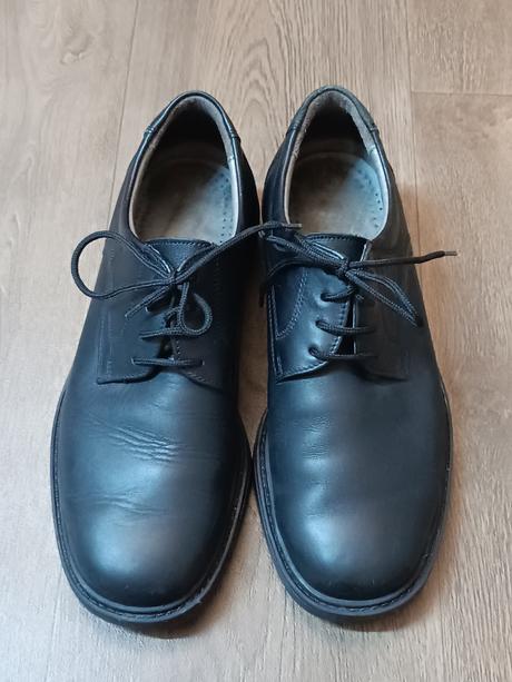 Černé kožené polobotky prabos, vel.27 1/2, 42