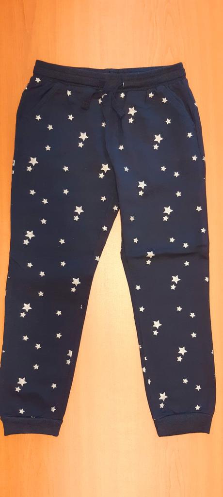 Nové dívčí tepláky 122/128 hvězdičky, 122