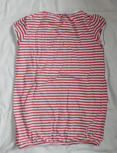 Po31. červeno-bílé pruh.tričko "soudek" 8-9 let, tchibo,134