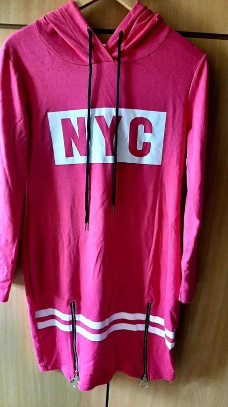 Růžová dlouhá mikina vel. uni, 