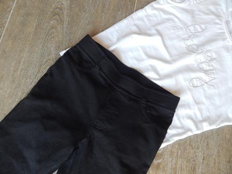Černe kalhoty  - top stav, 128