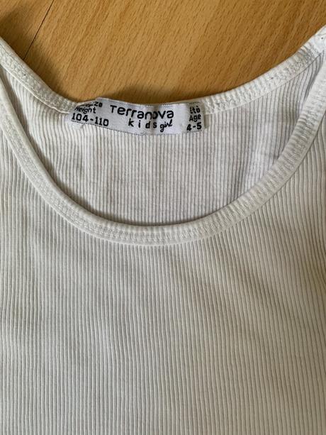 2x bílé tričko & tílko terranova vel. 110, terranova,110