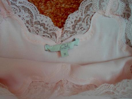 Růžové tričko triko tílko s krajkou, c&a,xs