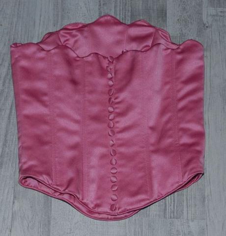 Růžový saténový společenský korzet, 34