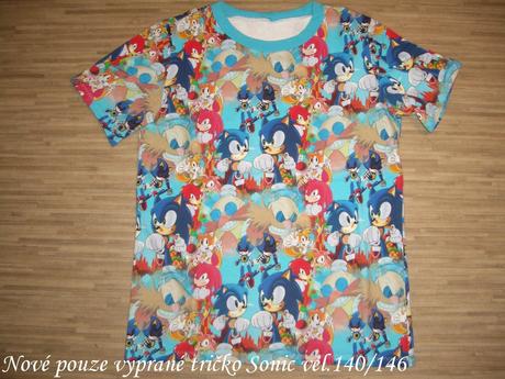Nové pouze vyprané tričko sonic vel.140/146, 140