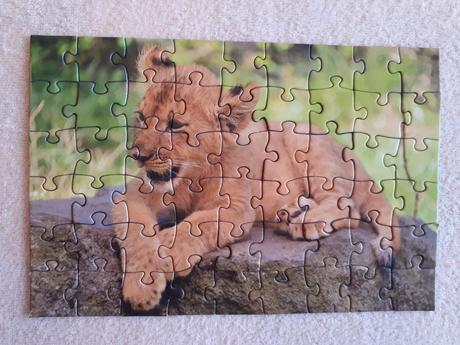 Mini puzzle zvířátka - lvíček, lev, 54dílků,