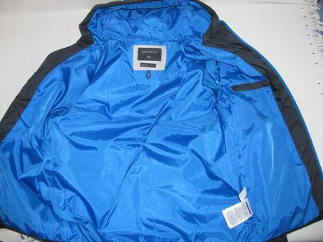 Tmavě modrá prošívaná bunda s kapucí-quiksilver, quiksilver,m