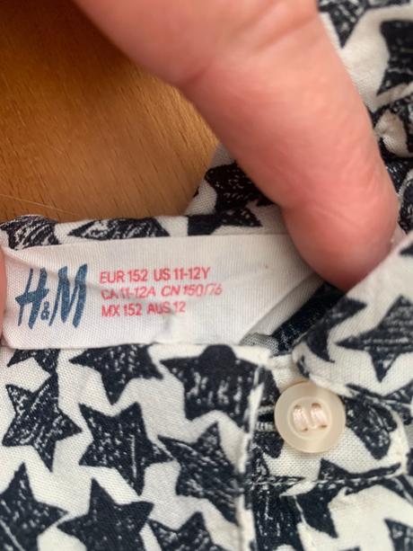 Hvězdičková košile s dlouhým rukávem h&m vel. 152, h&m,152