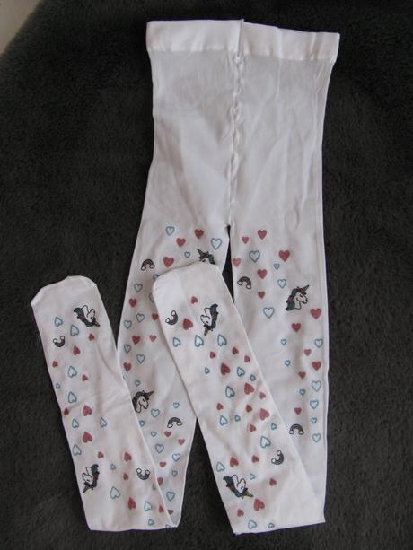 Dívčí punčocháče,třpytivé obrázky -jednorožec, h&m,134