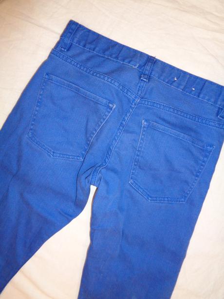 Pěkné modré riflové kalhoty, h&m,152
