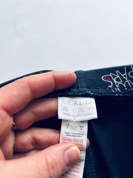 Leginy modré s potiskem - v.5/6 let, f&f,116