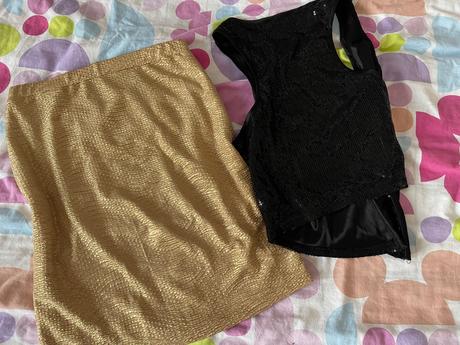 Damska zlata sukne, h&m,s