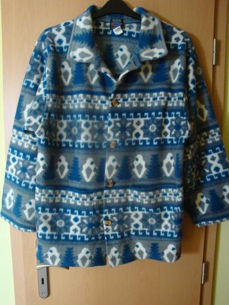 Fleecová bunda/kabátek - modro-bílá, vel. m/l, m