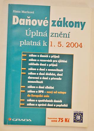 Kniha daňové zákony k 1.5.2004,