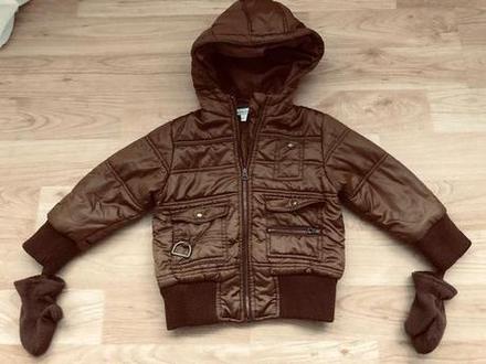 Zlato-hneda bunda s rukavickami verbaudet 98/104, 104