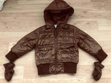 Zlato-hneda bunda s rukavickami verbaudet 98/104, 104