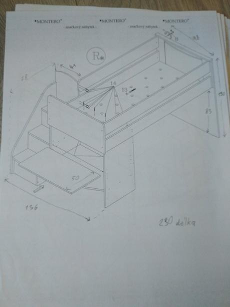 Vyvýšená postel, 90,200