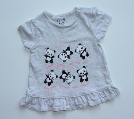 J651 dívčí triko / tunika s pandami vel. 62, george,62