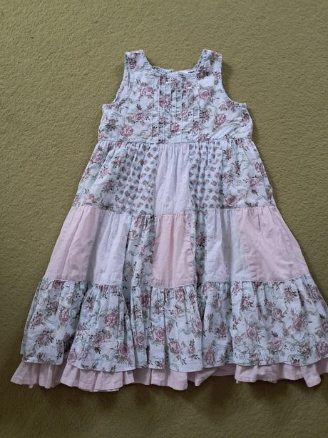 Dívčí letní bavlněné šaty, vel. 116/122, h&m,122