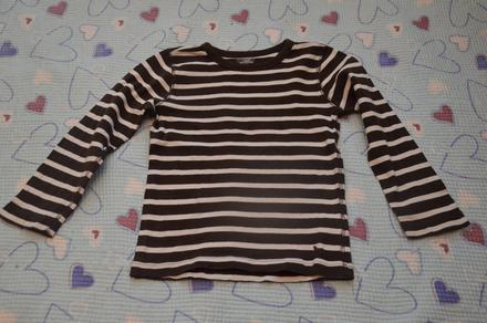 110 116 bavlněné prouhaté triko dlouhý rukáv, h&m,110