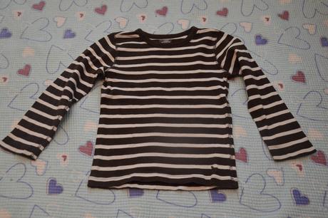110 116 bavlněné prouhaté triko dlouhý rukáv, h&m,110
