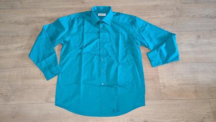 Tyrkysová společenská košile xl, 43, xl