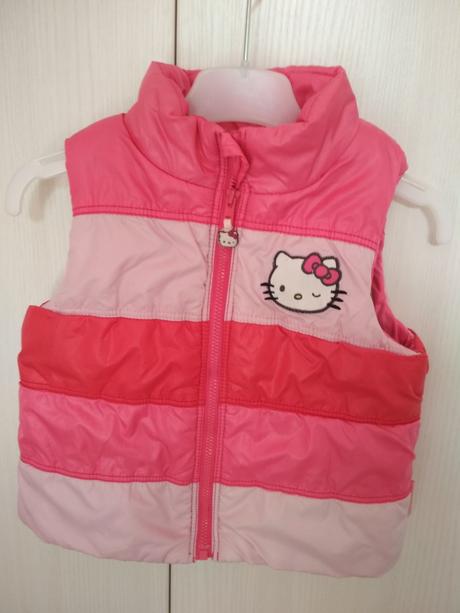 Zateplená vesta hello kitty i s čepičkou, vel. 86, h&m,86