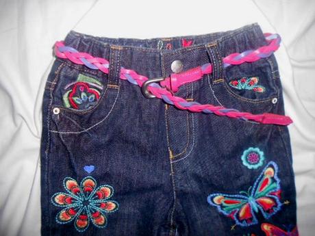 Luxusní vyšívané kalhoty s páskem, 92