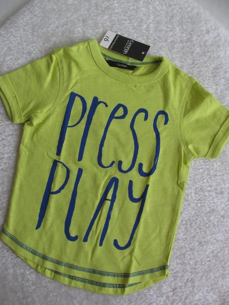 Zelenožluté bavlněné tričko s nápisem, george,92