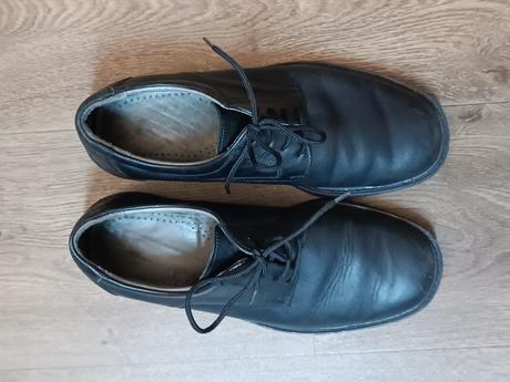 Černé kožené polobotky prabos, vel.27 1/2, 42