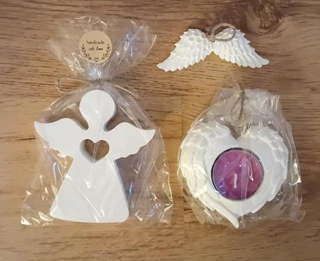 Set anděl+svícen+andělké křídla,