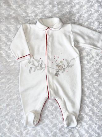 Bílý sametový overal petit bateau, 62